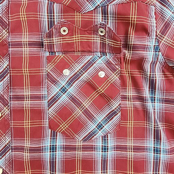 Wrangler Shirt Mens 2XL Plaid Western Pearl Snap Long Sleeve Button Up Casual - Picture 10 of 15